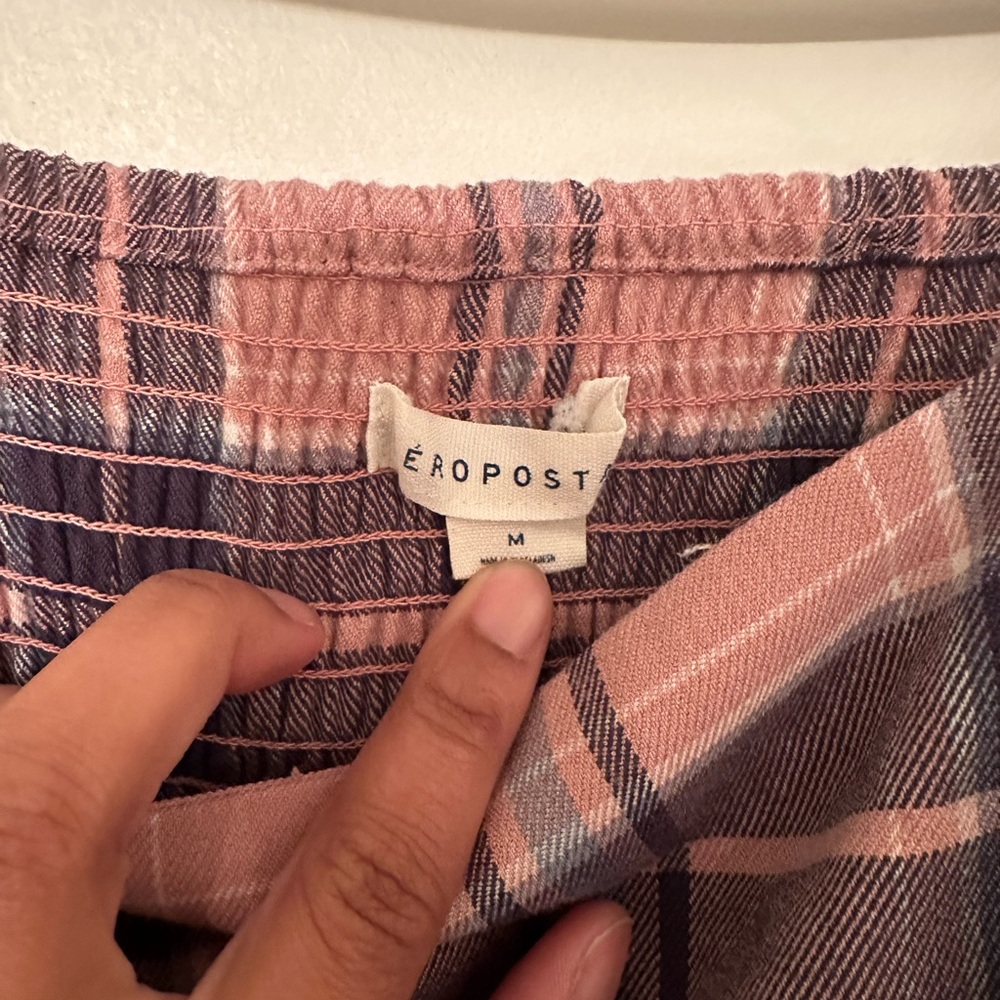 Aeropostale Pink Plaid Crop Top - Picture 3 of 3